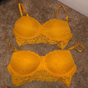 Exhilaration Harvest Gold Push Up Bra 34b (2) New